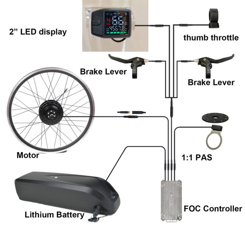 500W ebike kit with battery
