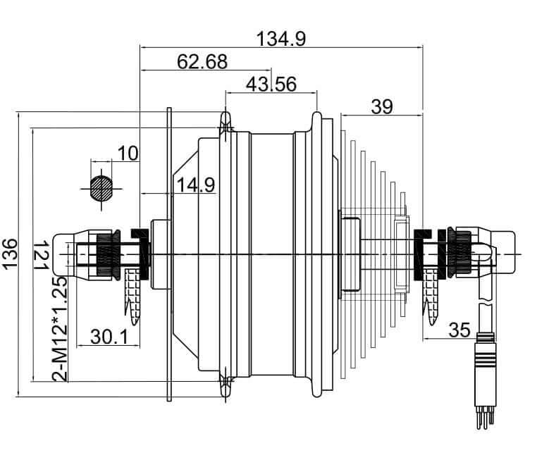 ebike motor çizimi